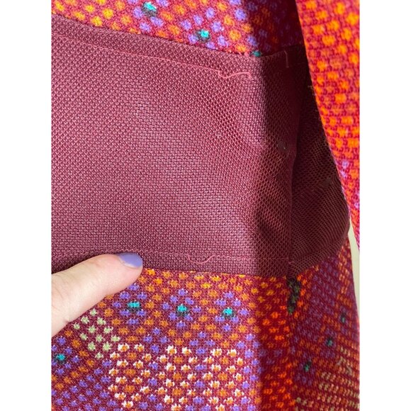 Vintage 70s dress, MOD magenta, hot pink, orange abstract pattern - Picture 10 of 10